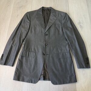 PRADA Suit Jacket Blazer Gray Mens Size EU 46 US 36 Made in Italy 100% Cotton